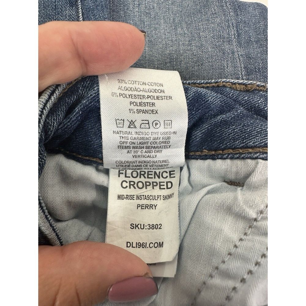 DL 1961 Jeans Womens 24 /‎ 0 Mid Rise Cropped Florence Skinny Denim Blue - Picture 7 of 10